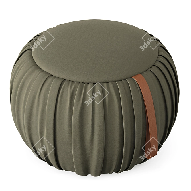 Luxury Fabric & Leather Poufs 3D model image 3