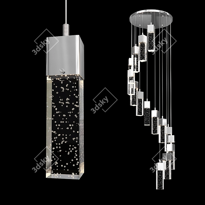 Modern Chrome LED Pendant Light 3D model image 1