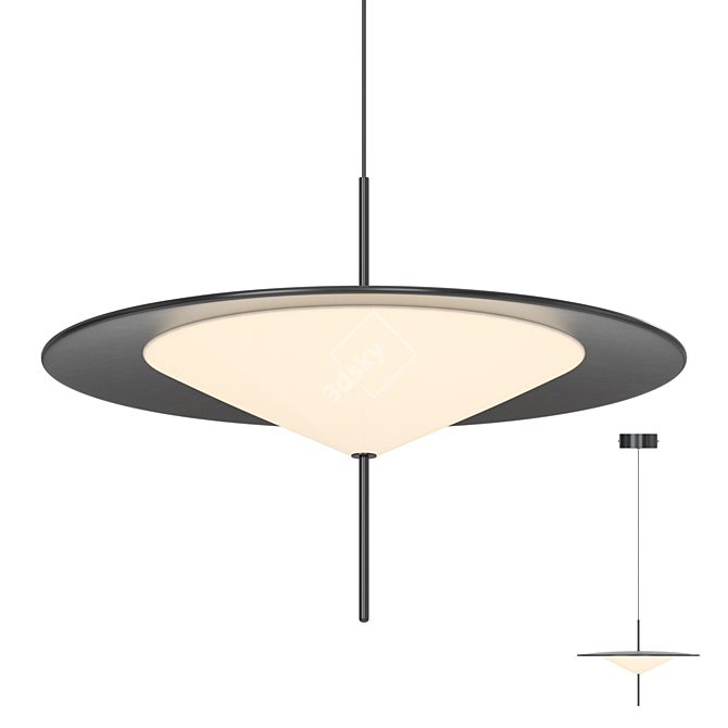 Contemporary LED Pendant Lamp 3D model image 1