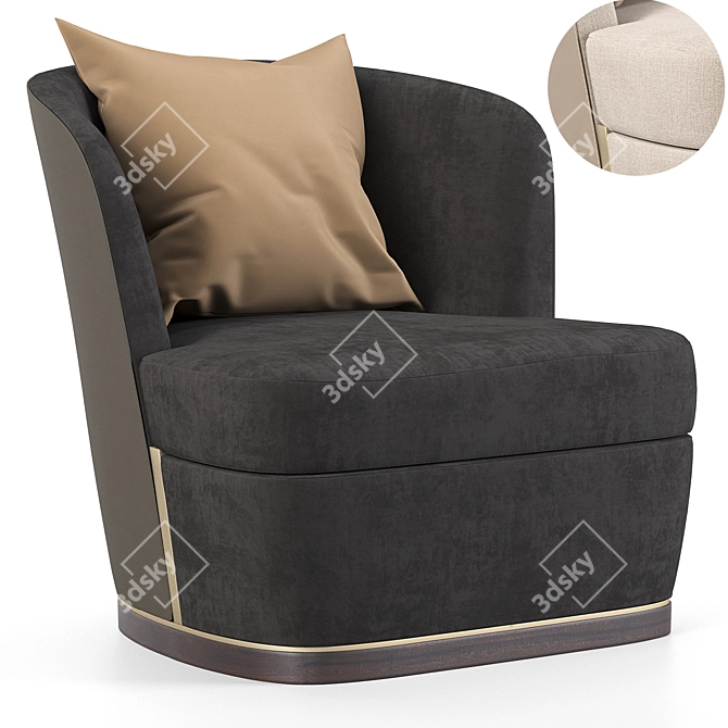 Elegant Aster Armchair Set 3D model image 1