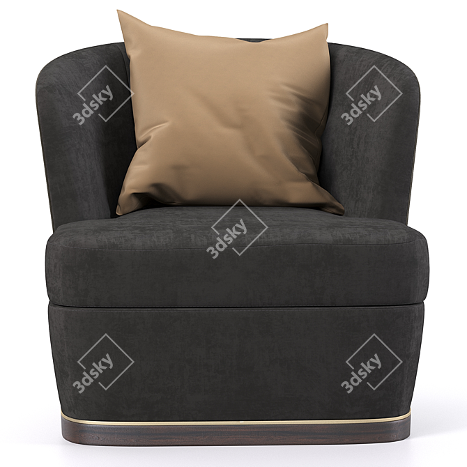 Elegant Aster Armchair Set 3D model image 2