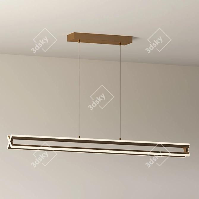 Modern LED Linear Suspension Light 3D model image 2