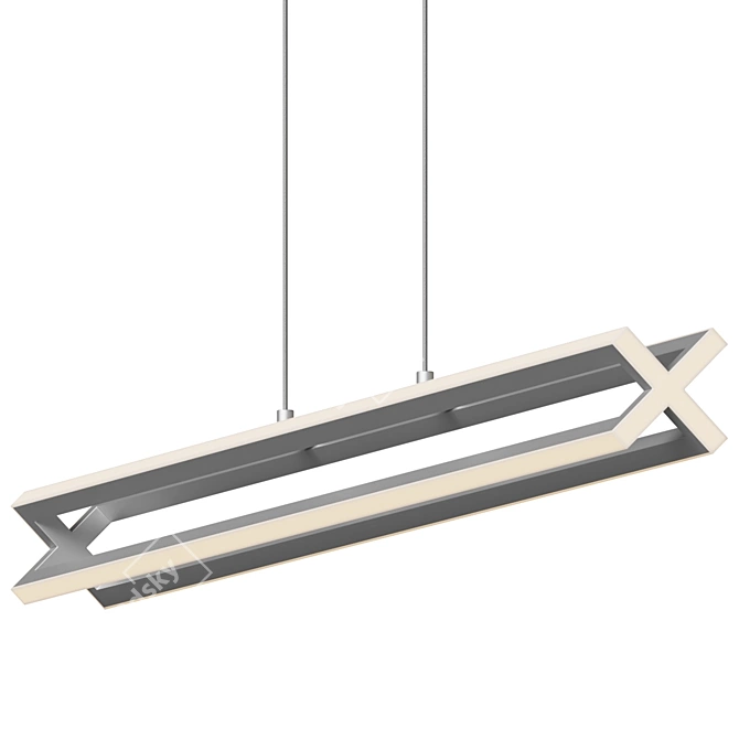 Modern LED Linear Suspension Light 3D model image 3