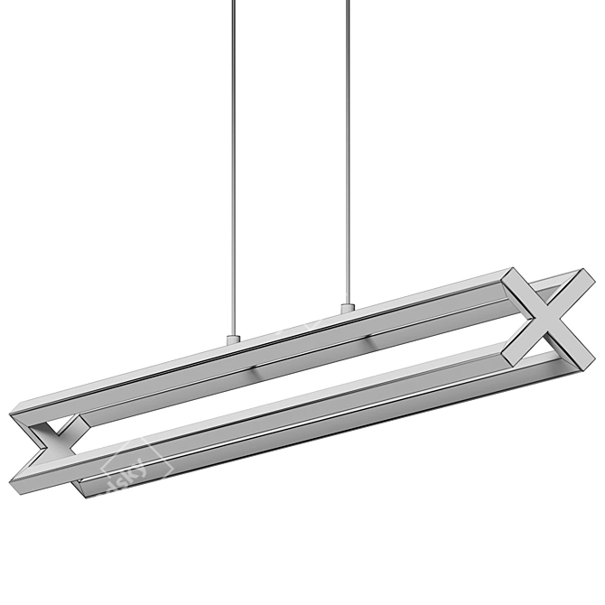 Modern LED Linear Suspension Light 3D model image 4