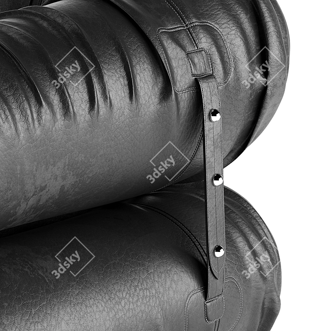 Sleek Anfibio Leather Sofa 3D model image 3