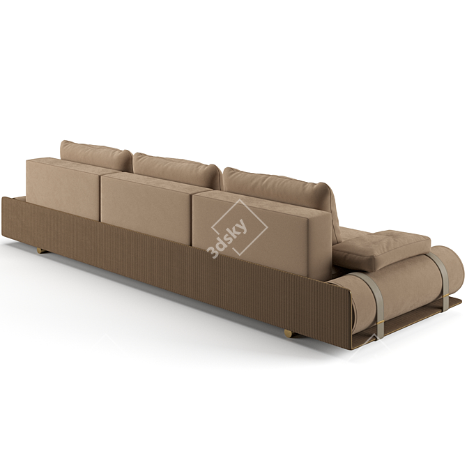 Luxurious Visionnaire Donovan Roll Sofa 3D model image 3