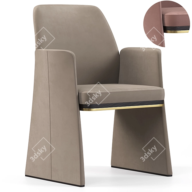 Stylish Aster Anthony Dining Chairs 3D model image 1