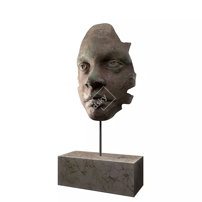 Woman's Face Abstract Sculpture 3D model image 3