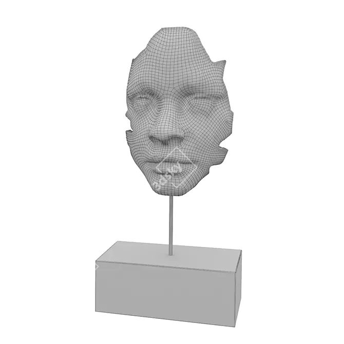 Woman's Face Abstract Sculpture 3D model image 5