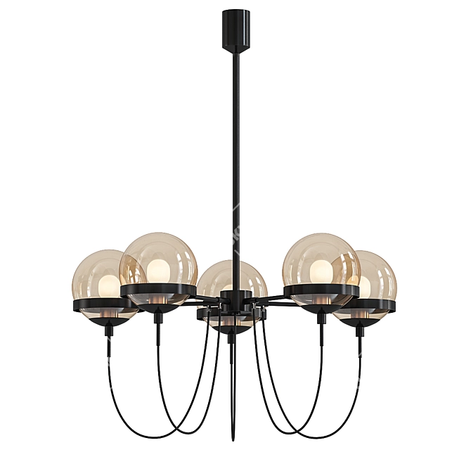 Modern Glass Ball Chandelier 3D model image 1