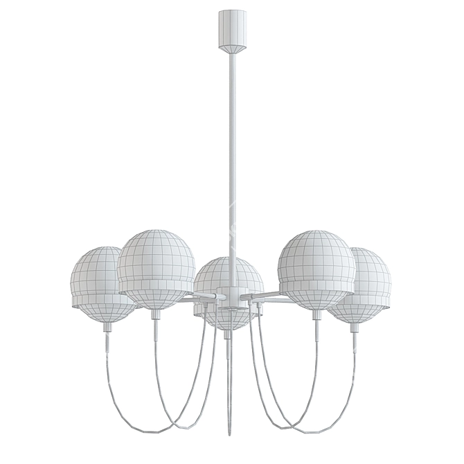 Modern Glass Ball Chandelier 3D model image 2
