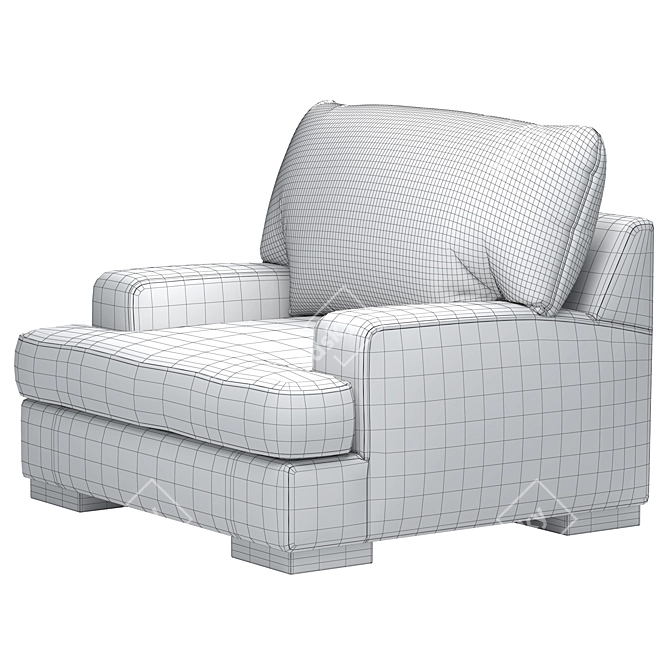 Elegant Armchair Mercado Design 3D model image 6