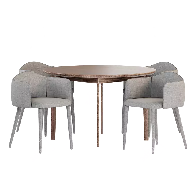 Rustic Dining Set: Laredoute Collection 3D model image 2