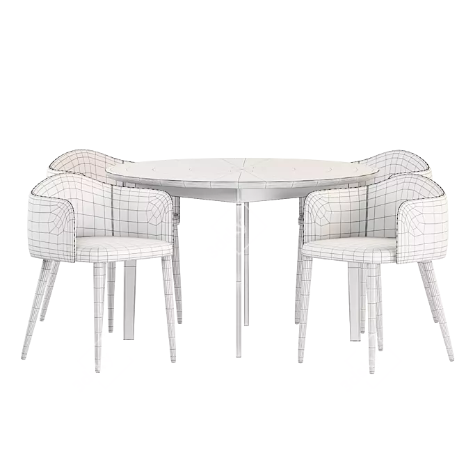 Rustic Dining Set: Laredoute Collection 3D model image 3