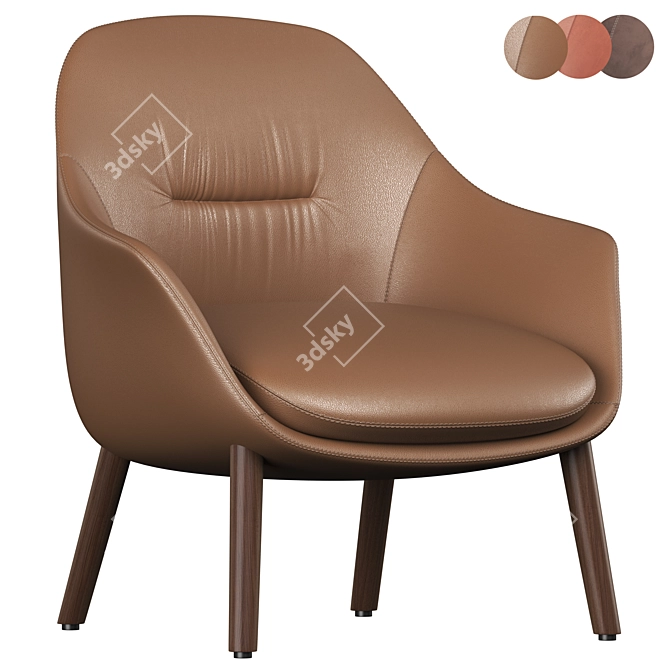 Modern Parla Remus Armchair Collection 3D model image 2