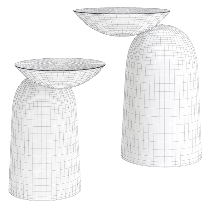 Modern Marble Side Table Design 3D model image 2