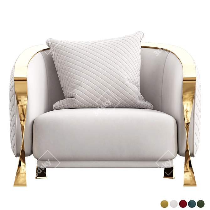 Luxury Italian Armchair by Rugiano 3D model image 2