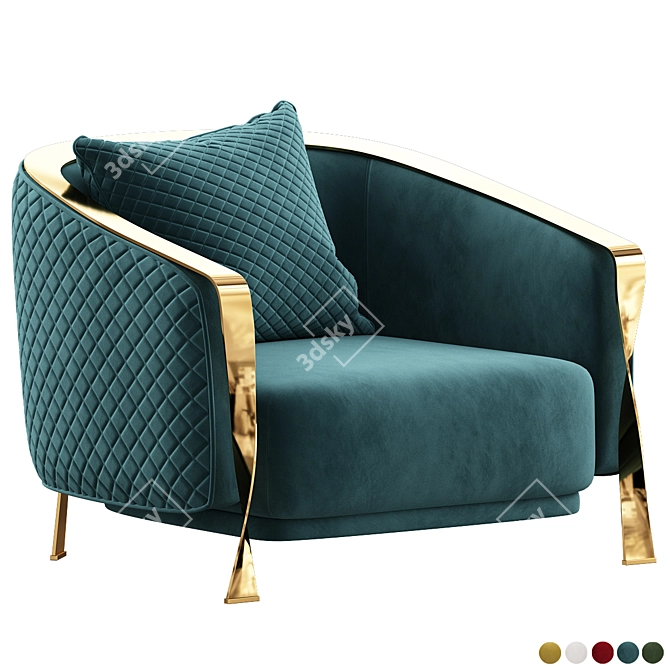 Luxury Italian Armchair by Rugiano 3D model image 5