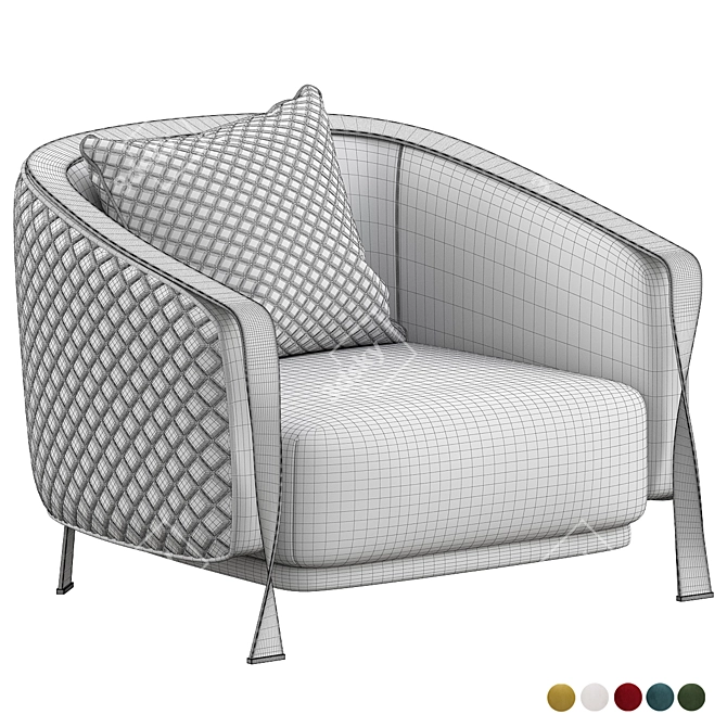 Luxury Italian Armchair by Rugiano 3D model image 7