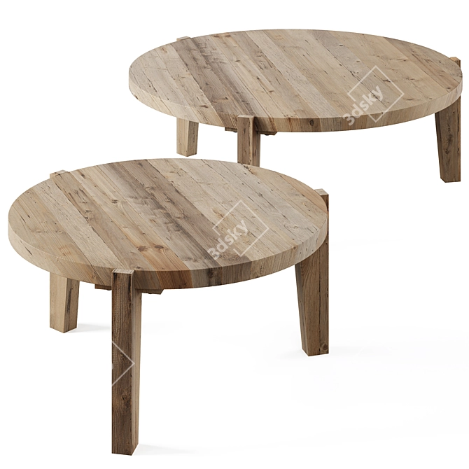 Natural BALI Coffee Table: 110cm 3D model image 3