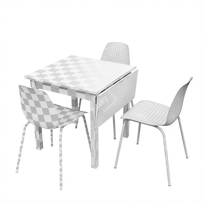 Nordviken Extendable Dining Table 3D model image 5