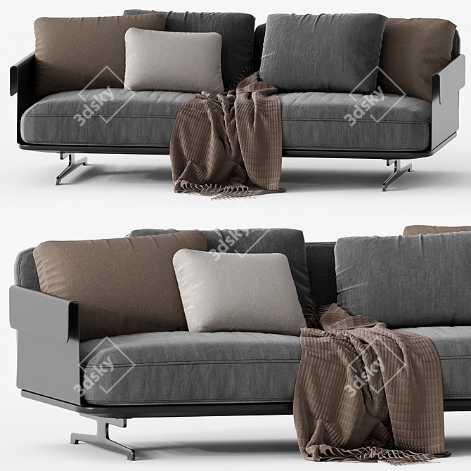 Flexform BRETTON Sofa: Chic Comfort 3D model image 1