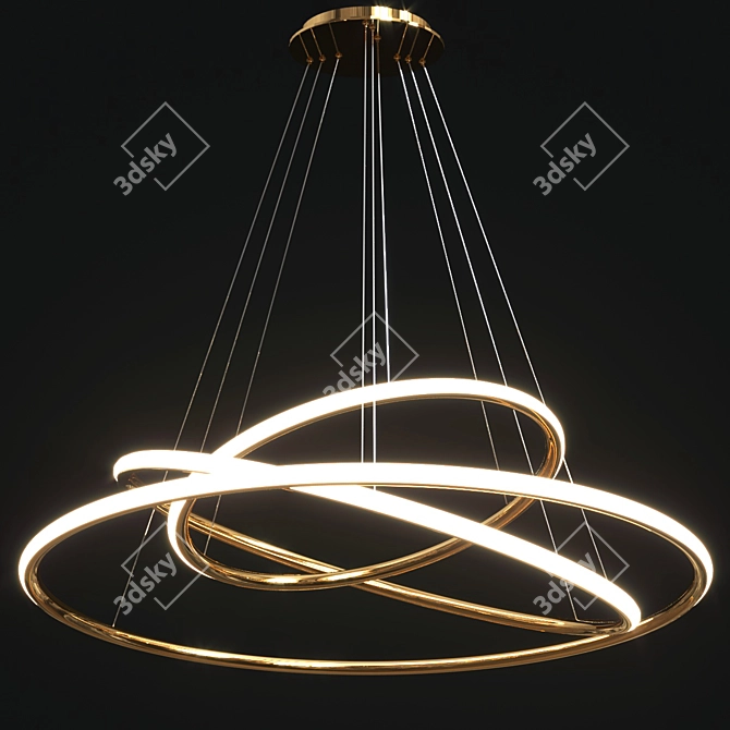 Sleek ARO Cluster Pendant Light 3D model image 1