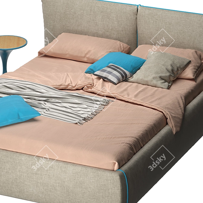 Elegant Joyful Bed Perfect for Comfort 3D model image 3