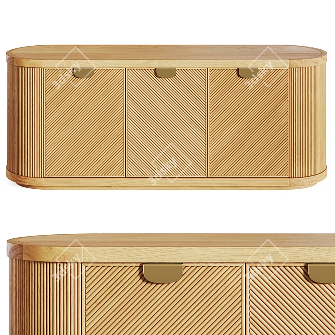 Arianna Raffia Media Console 3D model image 2