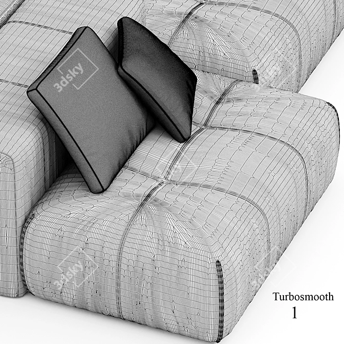 Modern Saba Italia Pixel Sectional 3D model image 6