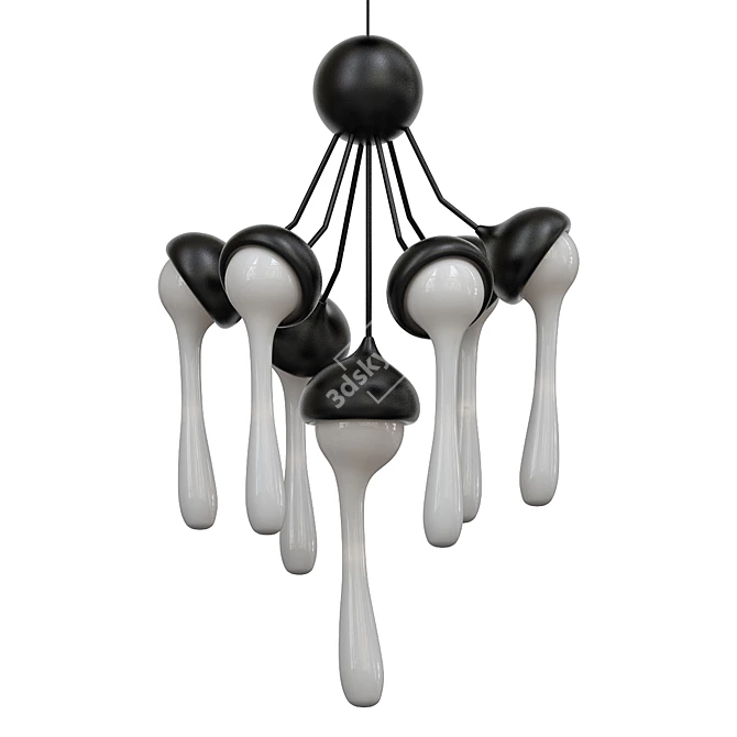 Elegant Fluid Chandelier Glow 3D model image 1
