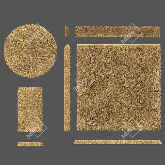 Thatched Roof Constructor Set 3D model image 2