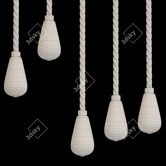 Vintage Edison Pendant Lighting 3D model image 3
