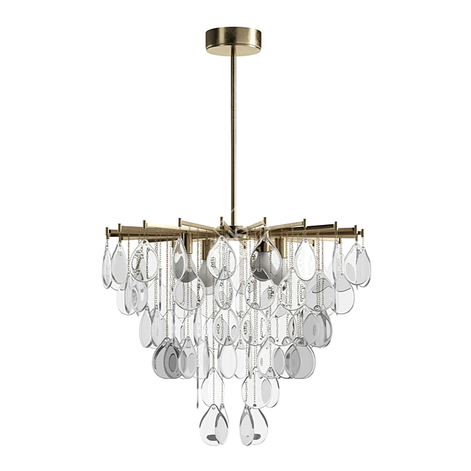 Elegant Seeded Glass Pendant Light 3D model image 1