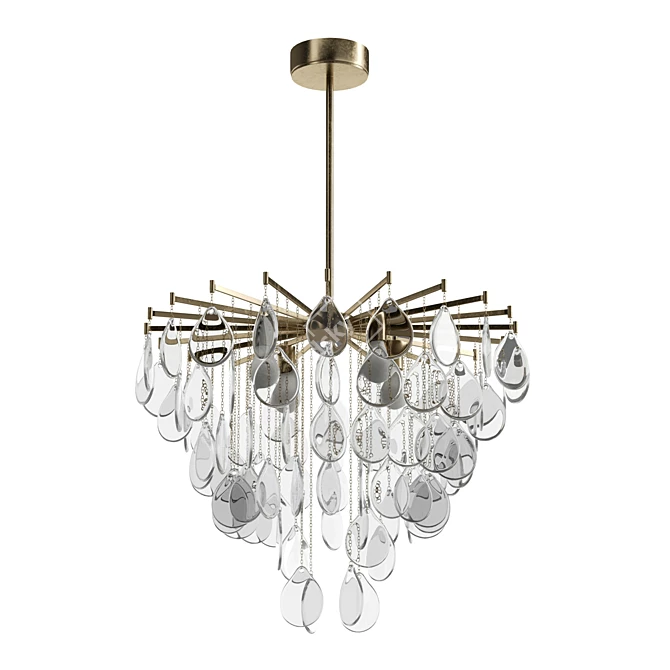 Elegant Seeded Glass Pendant Light 3D model image 2