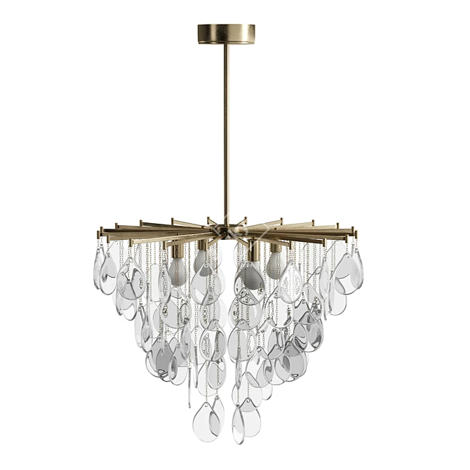 Elegant Seeded Glass Pendant Light 3D model image 3