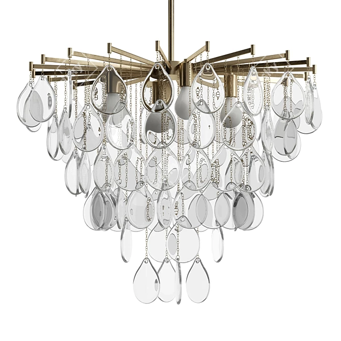Elegant Seeded Glass Pendant Light 3D model image 5
