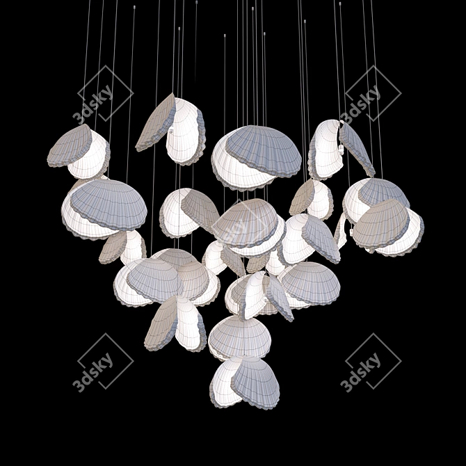 Mollusca Pendant Light Composition 3D model image 3