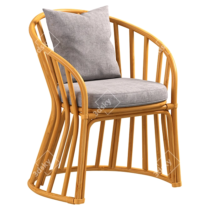 Raja Rattan Chair 3D Model 3D model image 1