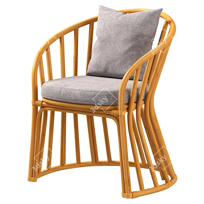 Raja Rattan Chair 3D Model 3D model image 2