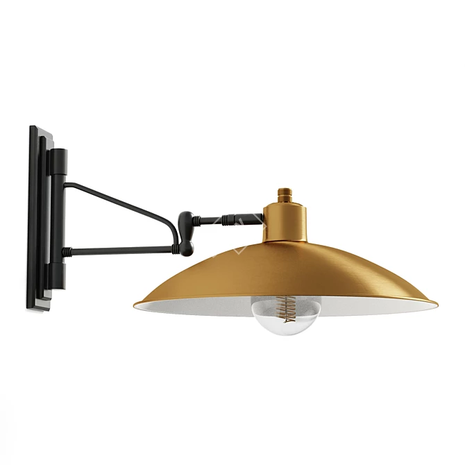  Adjustable Steel Vintage Sconce 3D model image 2