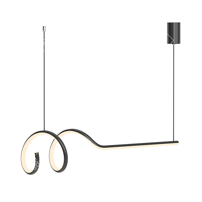 Spiral LED Tube Design Lamp 3D model image 2