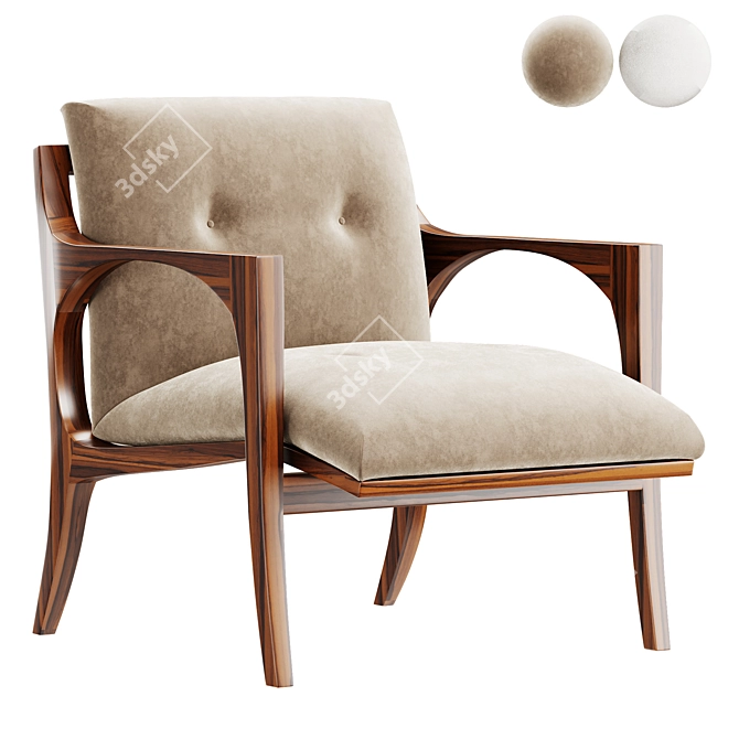 Modern Elegant SELVA Armchair 3D model image 1