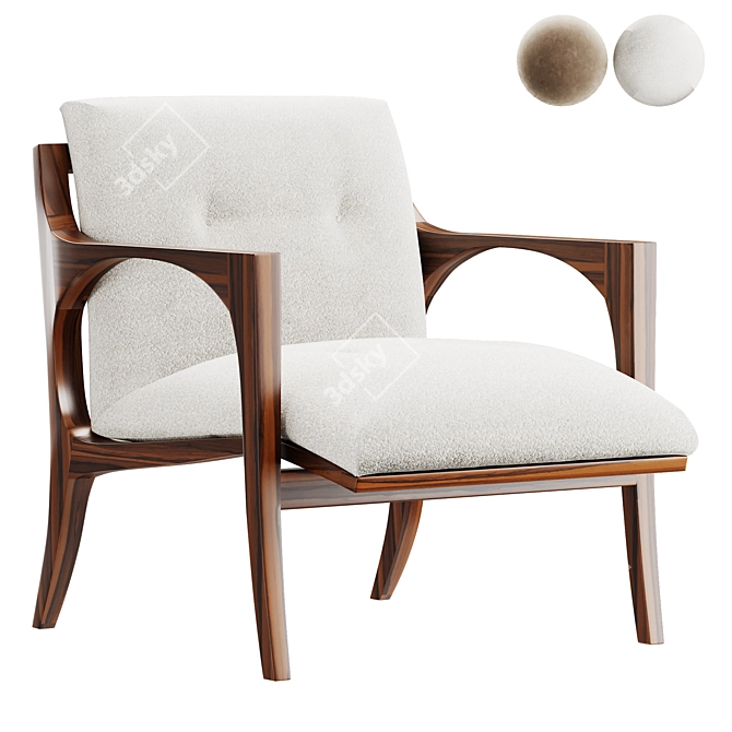 Modern Elegant SELVA Armchair 3D model image 2