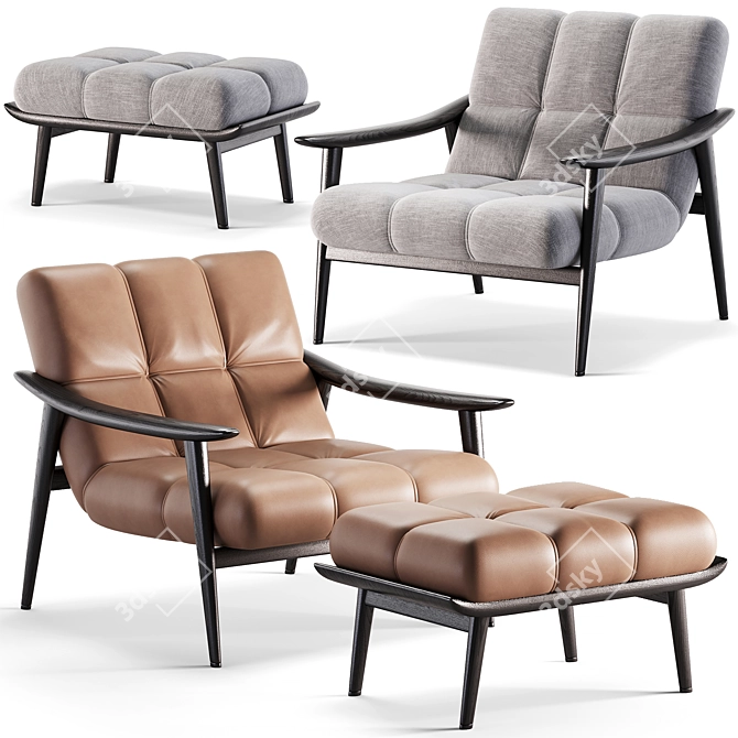 Modern Minotti Armchair 3D Model 3D model image 1