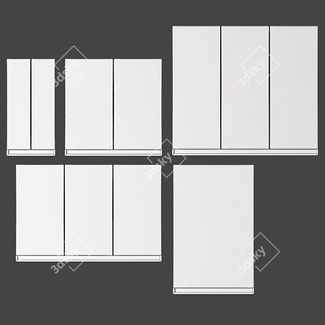 Sleek Recessed Furniture Units 3D model image 6