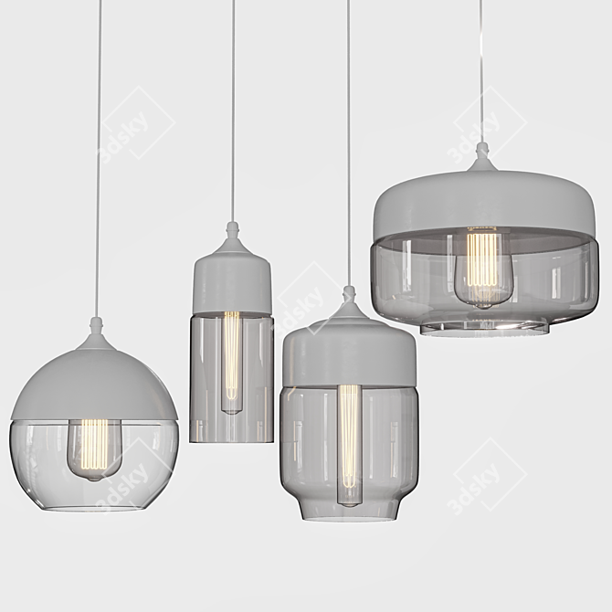 Nordic Glass Pendant LightgetModeling 3D 3D model image 2