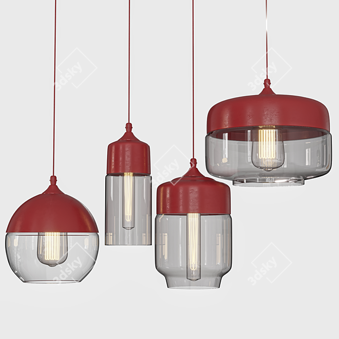 Nordic Glass Pendant LightgetModeling 3D 3D model image 4