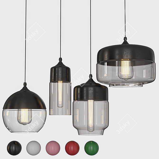 Nordic Glass Pendant LightgetModeling 3D 3D model image 7