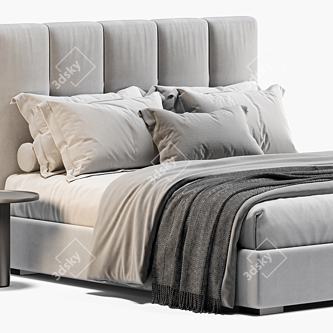 Elegant Bed Argan Flou Model 3D model image 2